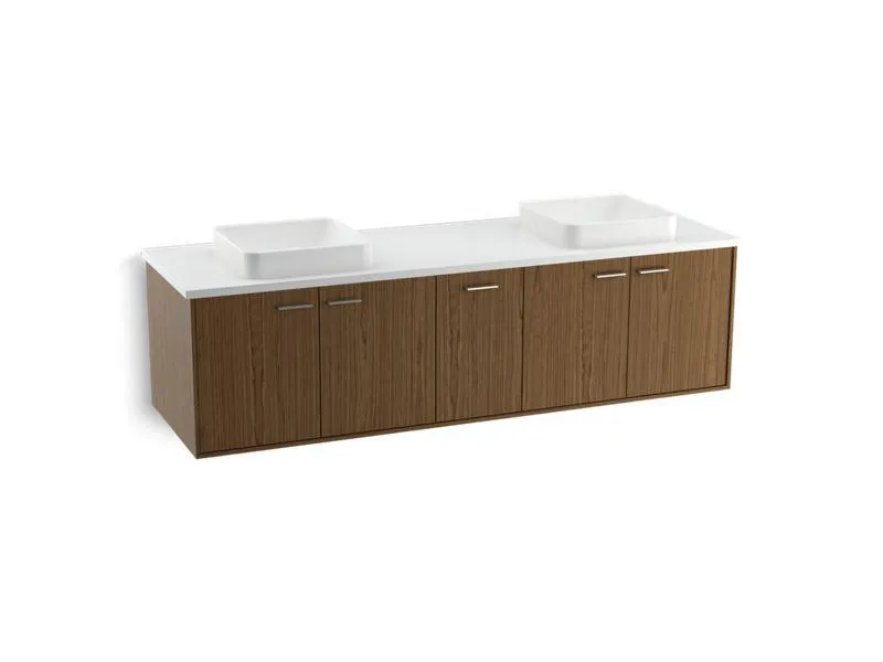 KOHLER K-99550-SD-1WA Jute 72" wall-hung bathroom vanity cabinet with 4 doors and 1 split drawer