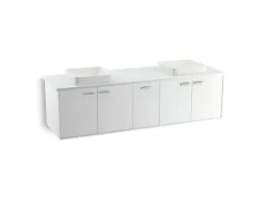 KOHLER K-99550-SD-1WA Jute 72" wall-hung bathroom vanity cabinet with 4 doors and 1 split drawer