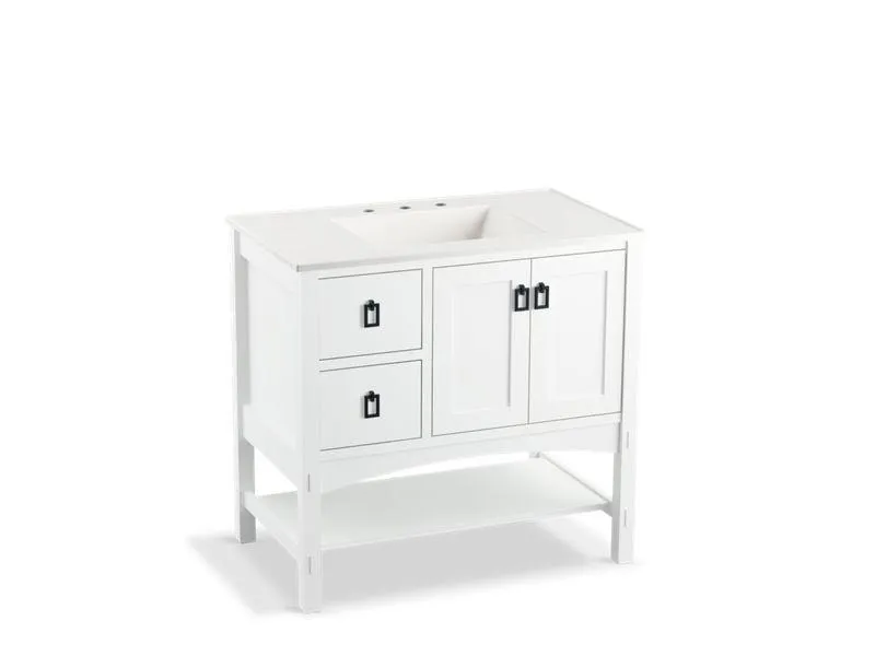 KOHLER K-99556-L-1WA Marabou 36" bathroom vanity cabinet with 2 doors and 2 drawers on left