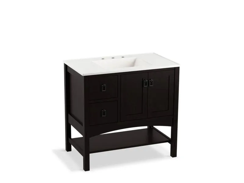 KOHLER K-99556-L-1WA Marabou 36" bathroom vanity cabinet with 2 doors and 2 drawers on left