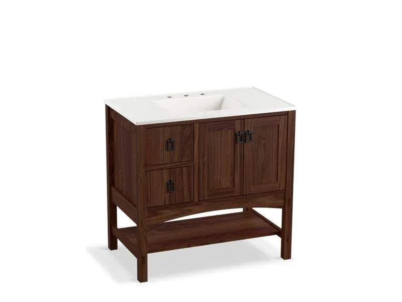 KOHLER K-99556-L-1WA Marabou 36" bathroom vanity cabinet with 2 doors and 2 drawers on left