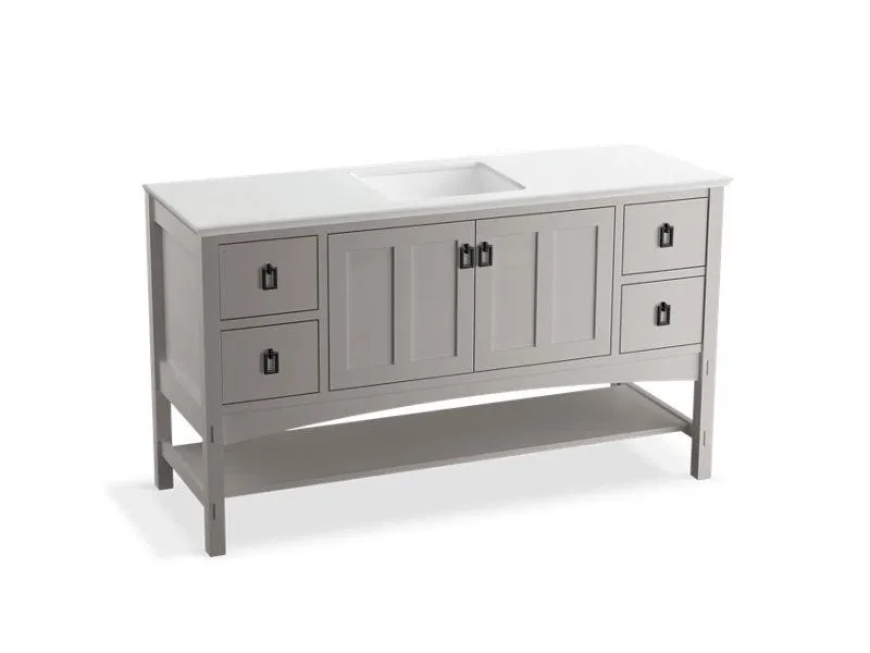 KOHLER K-99558-1WA Marabou 60" bathroom vanity cabinet with 2 doors and 4 drawers