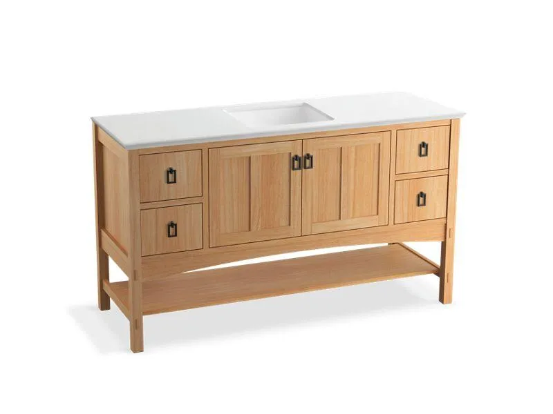 KOHLER K-99558-1WA Marabou 60" bathroom vanity cabinet with 2 doors and 4 drawers