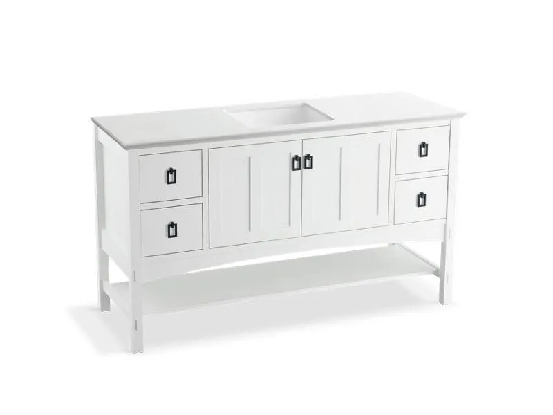 KOHLER K-99558-1WA Marabou 60" bathroom vanity cabinet with 2 doors and 4 drawers