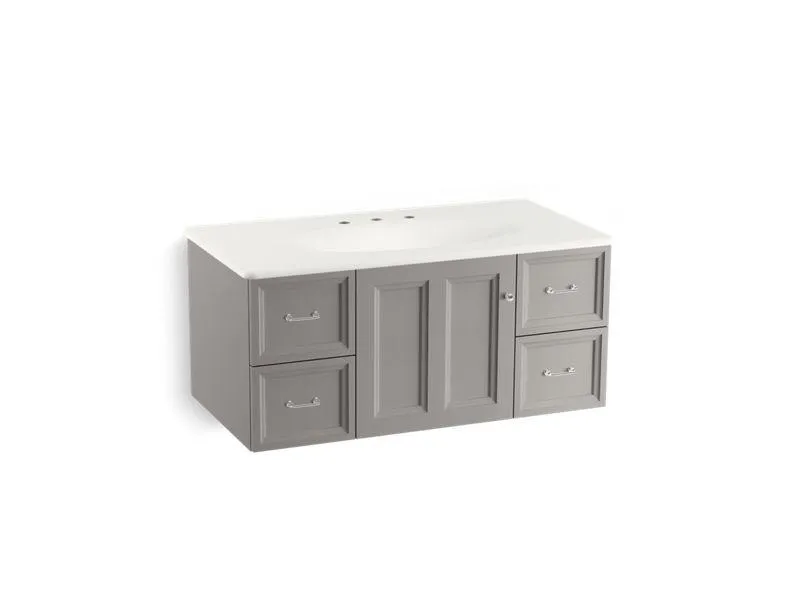 KOHLER K-99563-1WB Damask 42" wall-hung bathroom vanity cabinet with 1 door and 4 drawers