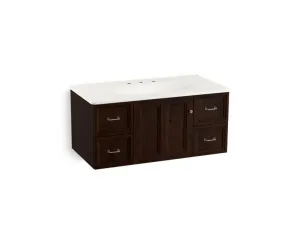 KOHLER K-99563-1WB Damask 42" wall-hung bathroom vanity cabinet with 1 door and 4 drawers