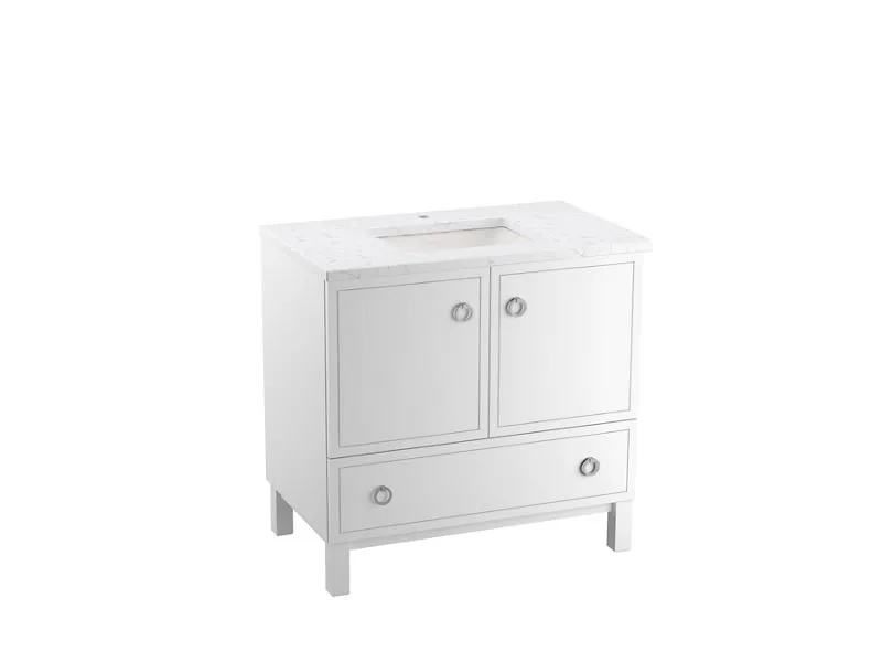 KOHLER K-CM99506-BD1 Jacquard 36" bathroom vanity cabinet with sink and quartz top