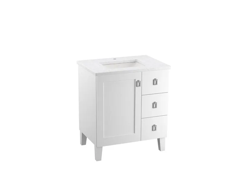 KOHLER K-CM99530-BD1 Poplin 30" bathroom vanity cabinet with sink and quartz top