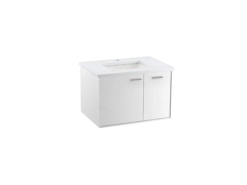 KOHLER K-CM99541-BD1 Jute 30" wall-hung bathroom vanity cabinet with sink and quartz top