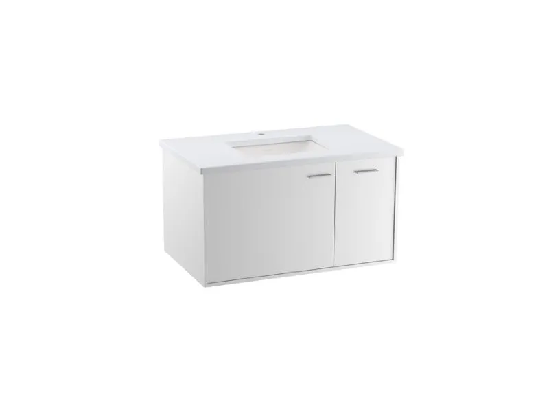 KOHLER K-CM99543-BD1 Jute 36" wall-hung bathroom vanity cabinet with sink and quartz top