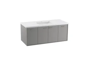 KOHLER K-CM99544-BD1 Jute 48" wall-hung bathroom vanity cabinet with sink and quartz top