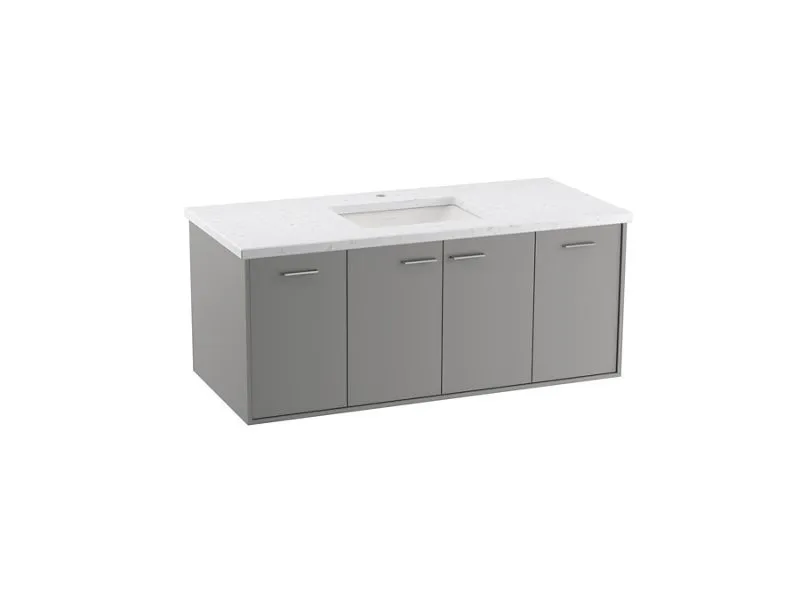 KOHLER K-CM99544-BD1 Jute 48" wall-hung bathroom vanity cabinet with sink and quartz top