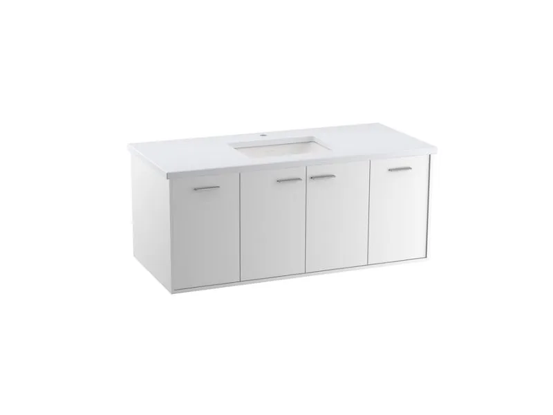 KOHLER K-CM99544-BD1 Jute 48" wall-hung bathroom vanity cabinet with sink and quartz top