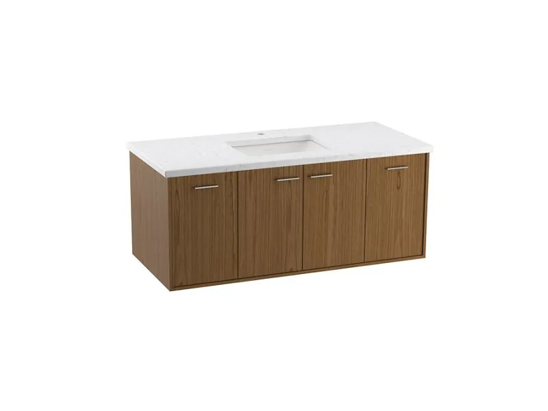 KOHLER K-CM99544-BD1 Jute 48" wall-hung bathroom vanity cabinet with sink and quartz top