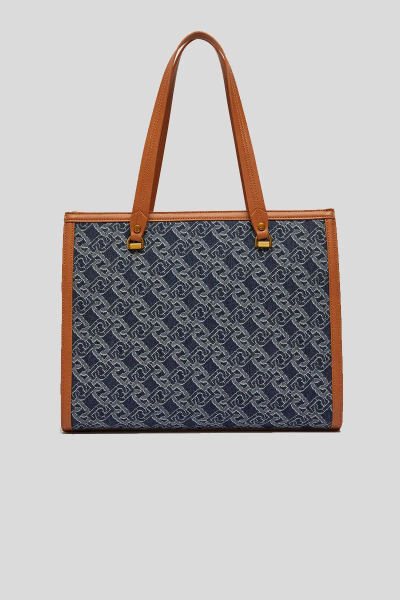 L Tote - Blu Denim