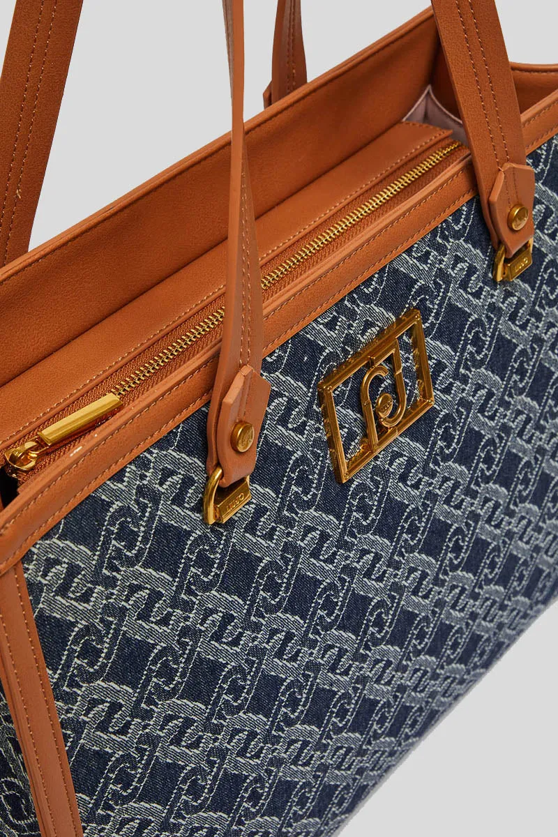 L Tote - Blu Denim