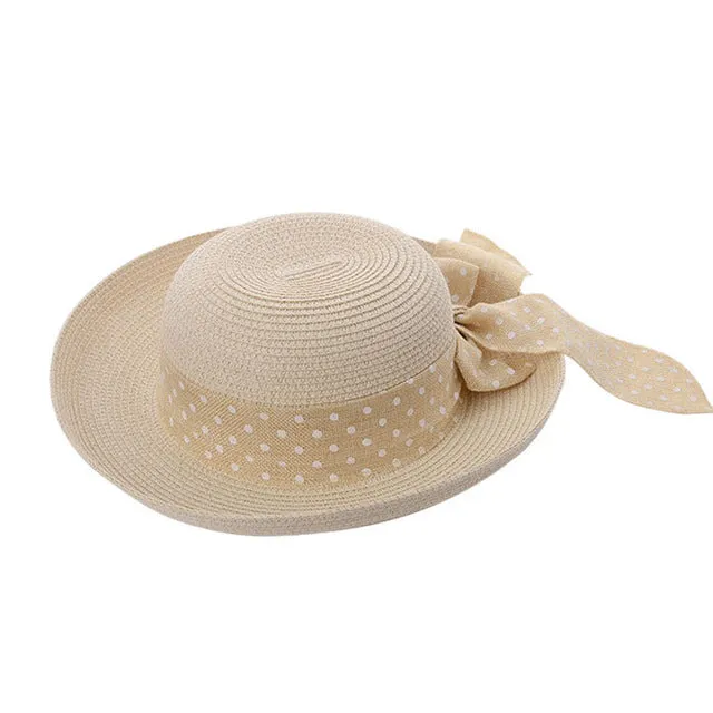 Ladies Straw Bowler Sun Hat