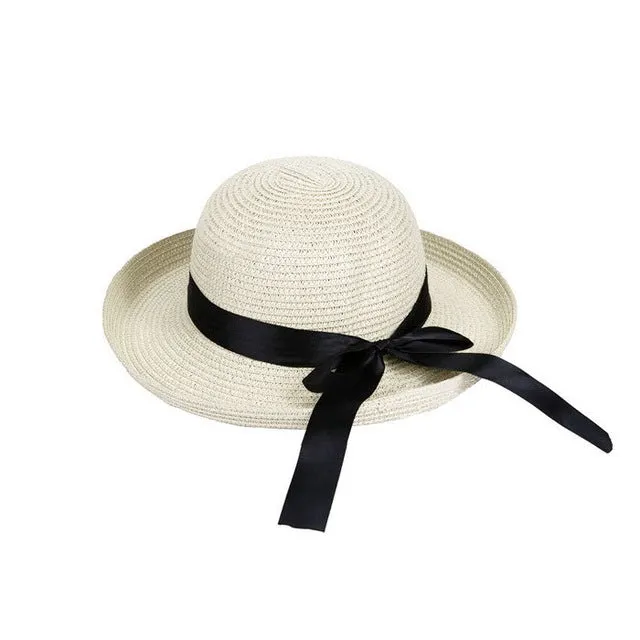 Ladies Straw Bowler Sun Hat