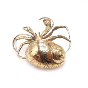 Large 14K Yellow Gold Hermit Crab Pendant Brooch