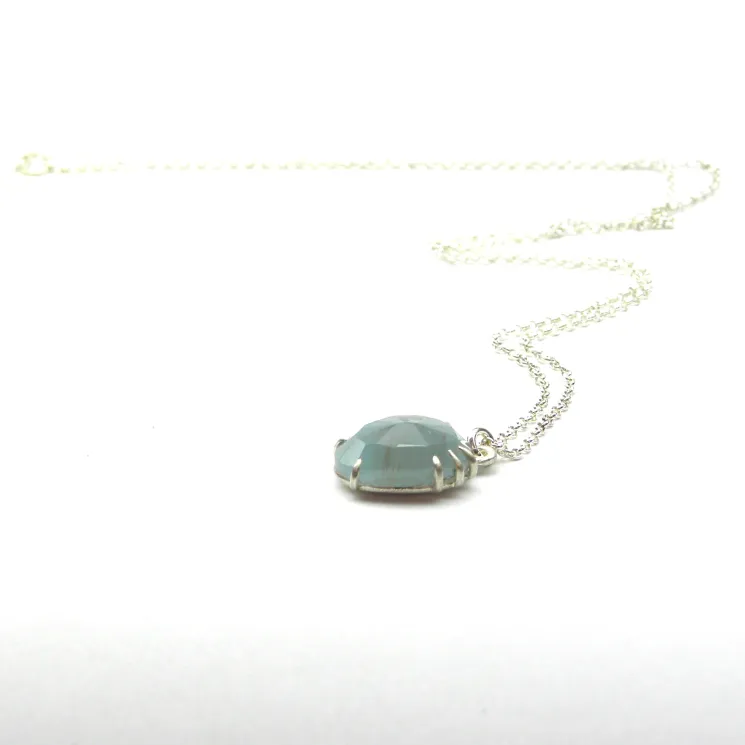 Large Aquamarine Vanity Necklace