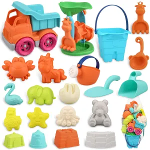 Large Eco-Friendly Bucket & Spade Set | 22 Pieces | Outdoor Kids Toys for Sand Pit | 3 years 