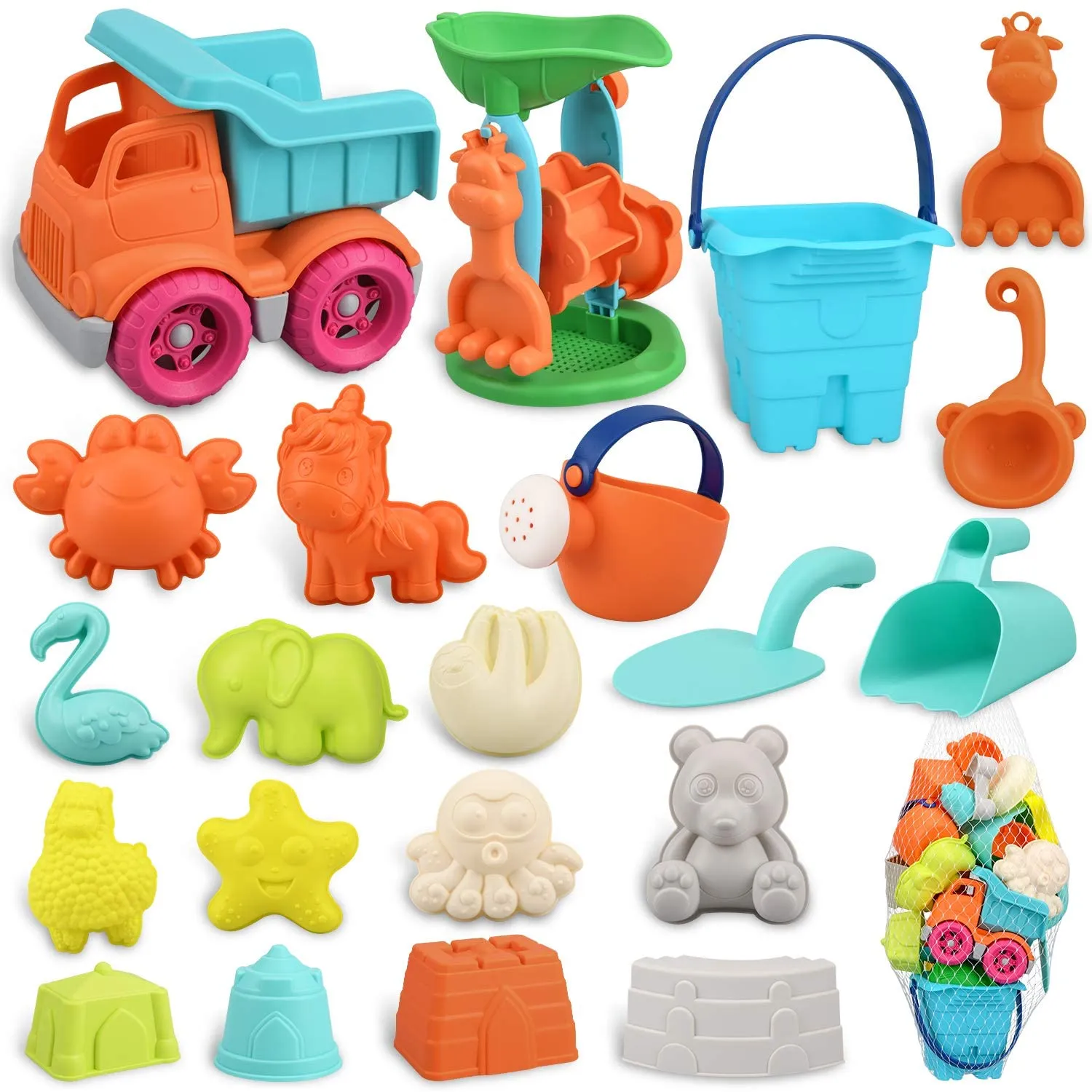 Large Eco-Friendly Bucket & Spade Set | 22 Pieces | Outdoor Kids Toys for Sand Pit | 3 years 
