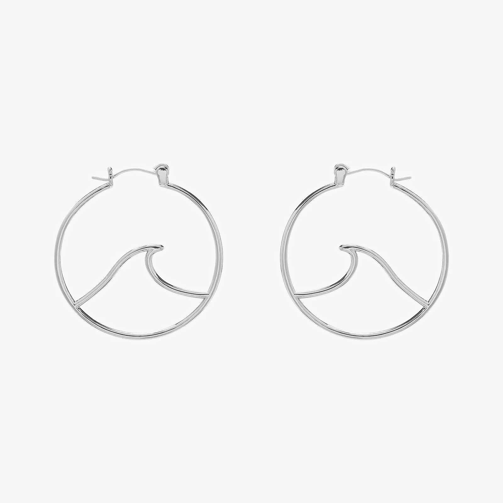 Large Wave Hoop Earrings