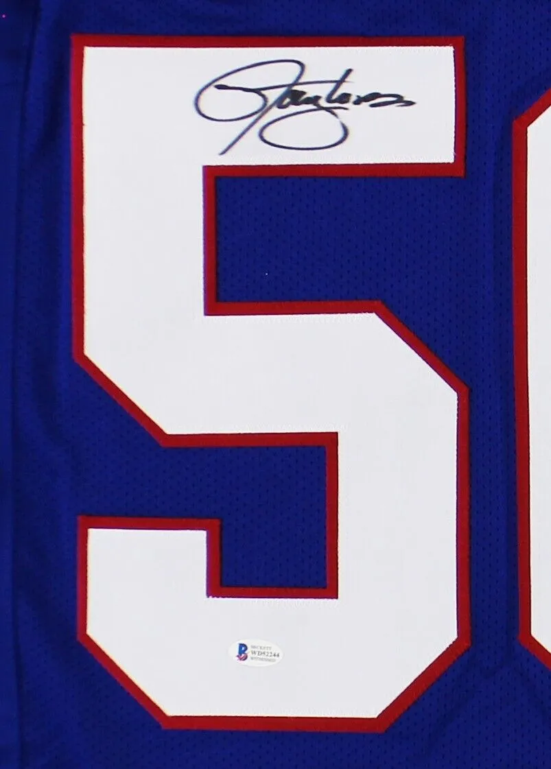 Lawrence Taylor Signed New York Custom Blue Jersey
