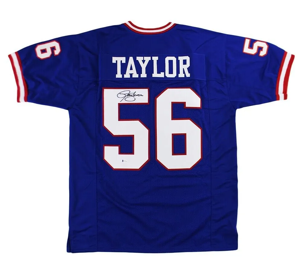 Lawrence Taylor Signed New York Custom Blue Jersey
