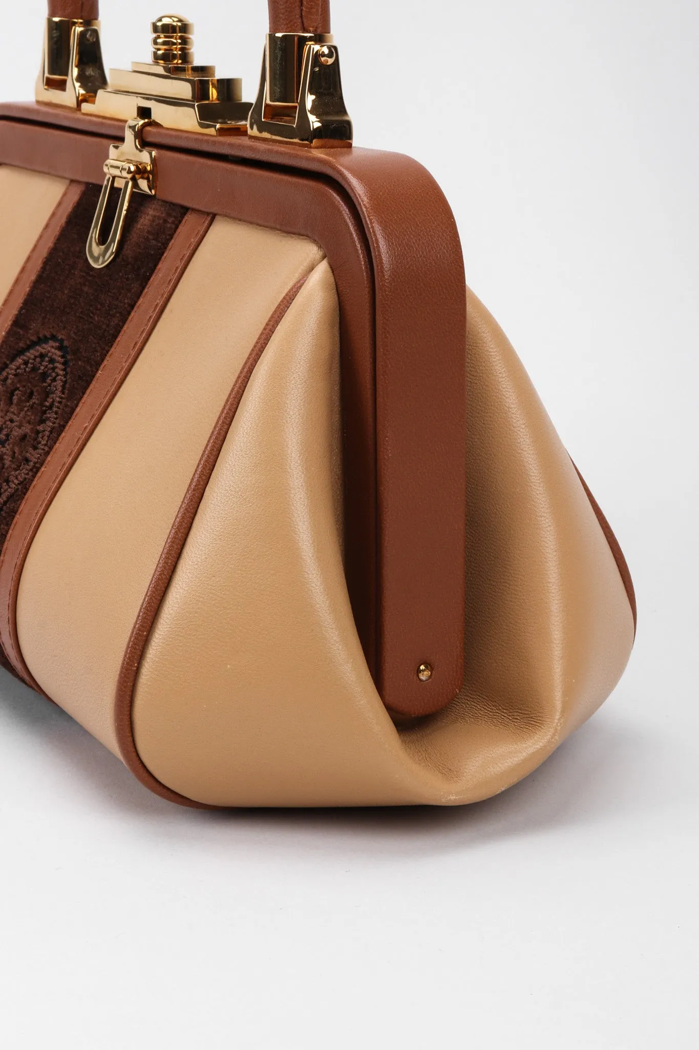 Leather & Velvet Mini Bagonghi Bag
