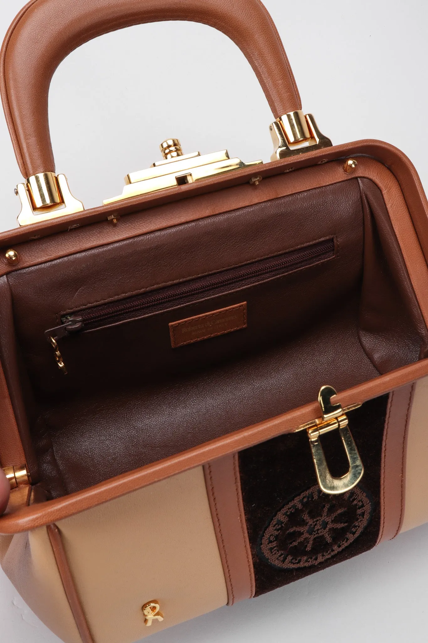 Leather & Velvet Mini Bagonghi Bag