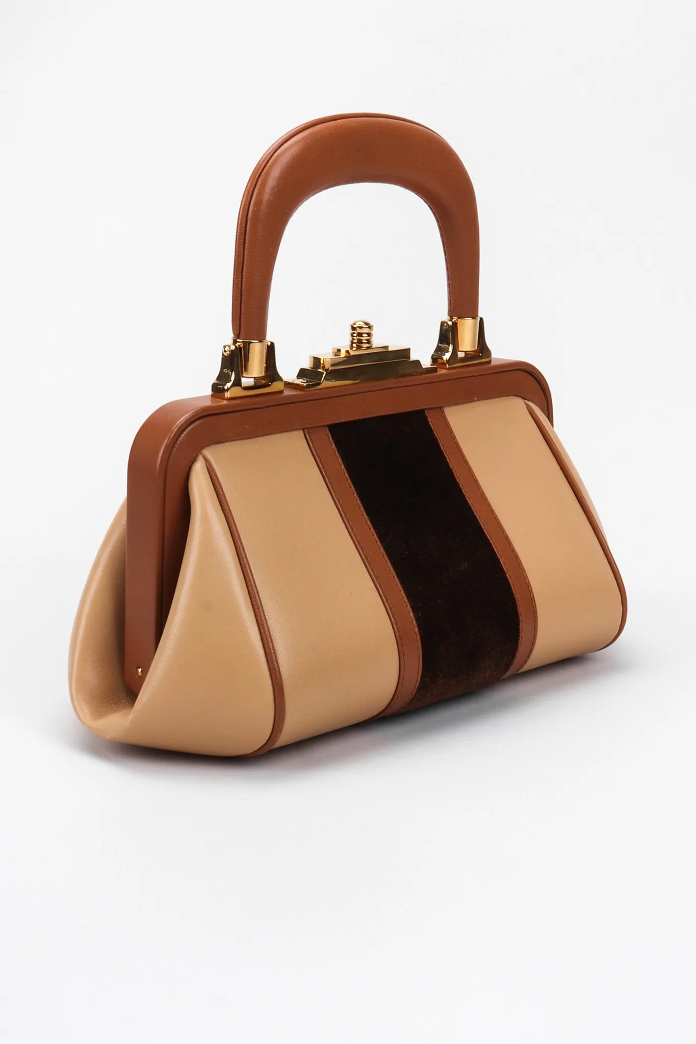 Leather & Velvet Mini Bagonghi Bag