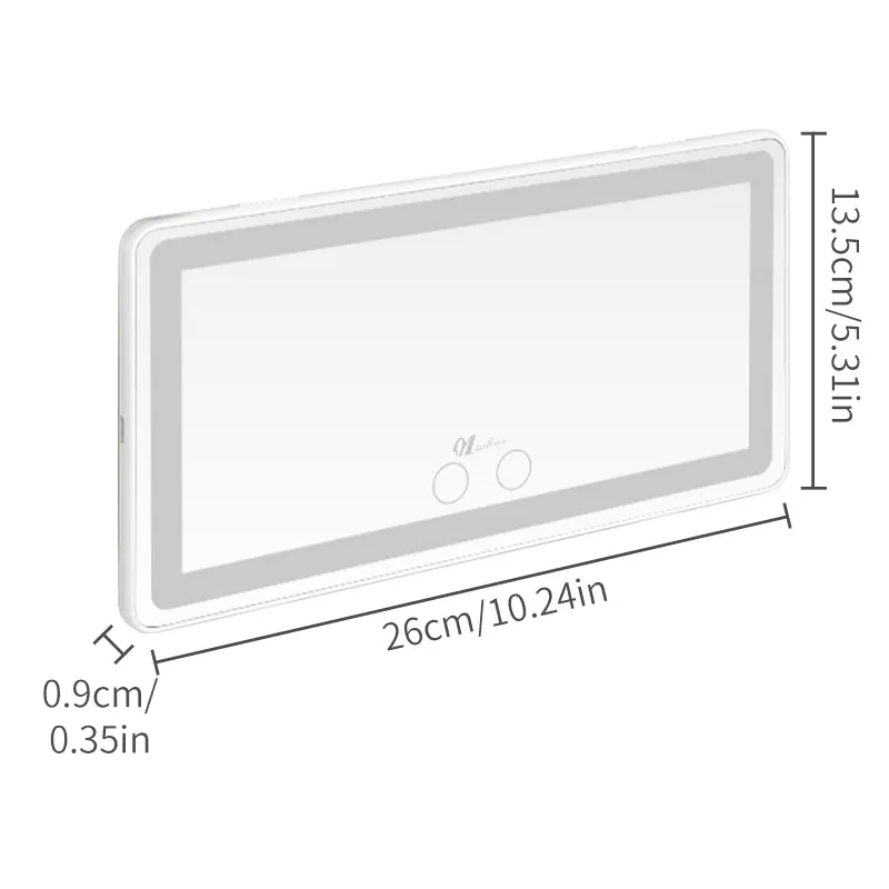LED Car Vanity Mirror with Holder for Vehicle Sun Visor Beauty Mirror