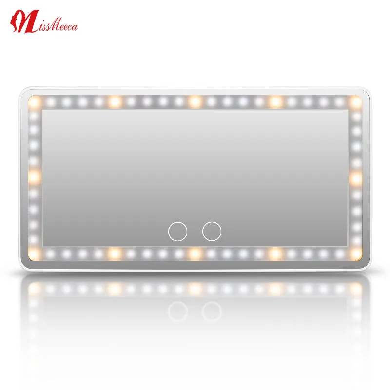 LED Car Vanity Mirror with Holder for Vehicle Sun Visor Beauty Mirror