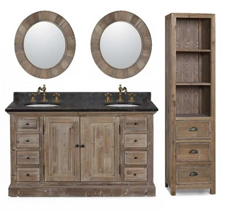 Legion Furniture 61" Solid Recycled Fir Double Vanity Set