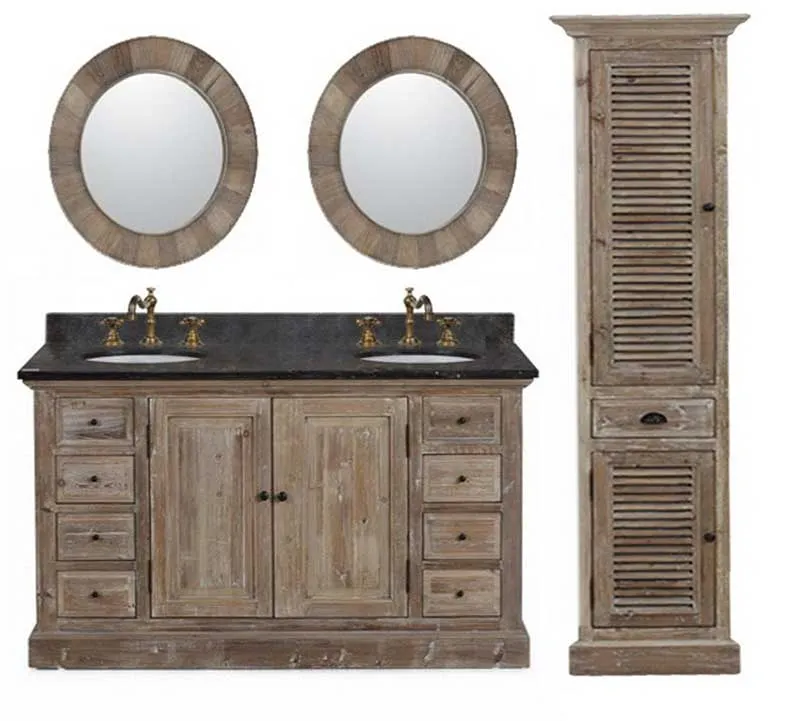 Legion Furniture 61" Solid Recycled Fir Double Vanity Set