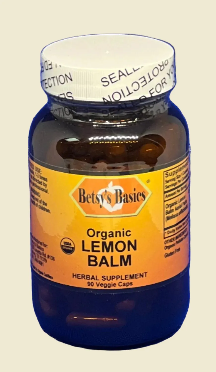 Lemon Balm, Certified Organic, 90 vcap