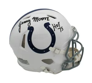 Lenny Moore Signed Indianapolis Colts Speed Authentic NFL Helmet with "HOF 75"