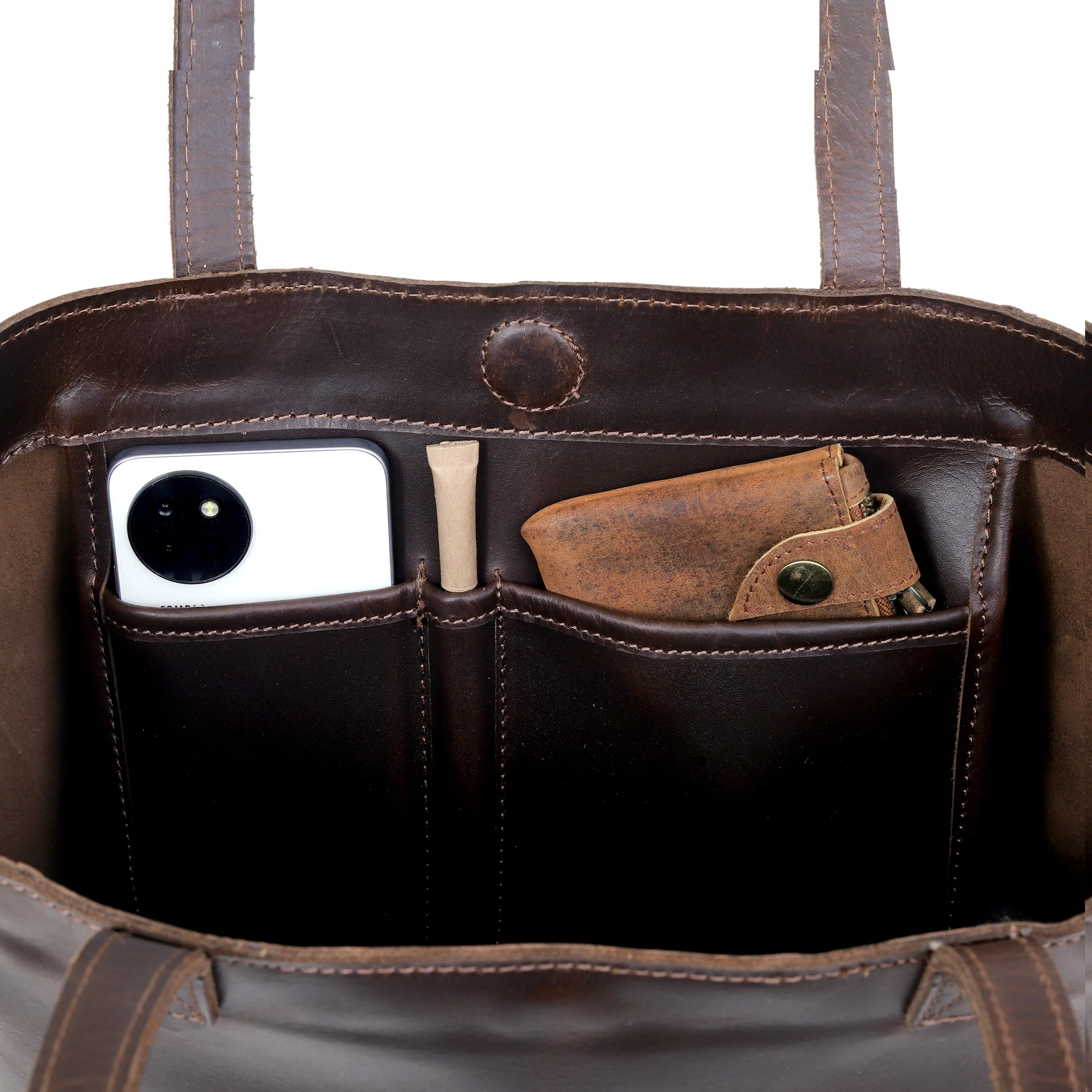 Lila Buffalo Leather Tote Bag