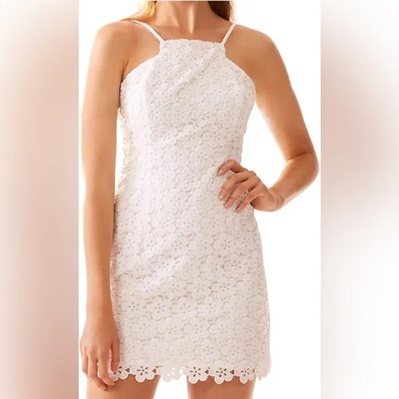 Lilly Pulitzer - Katie Cut-in Daisy Lace Dress - Resort White - 4
