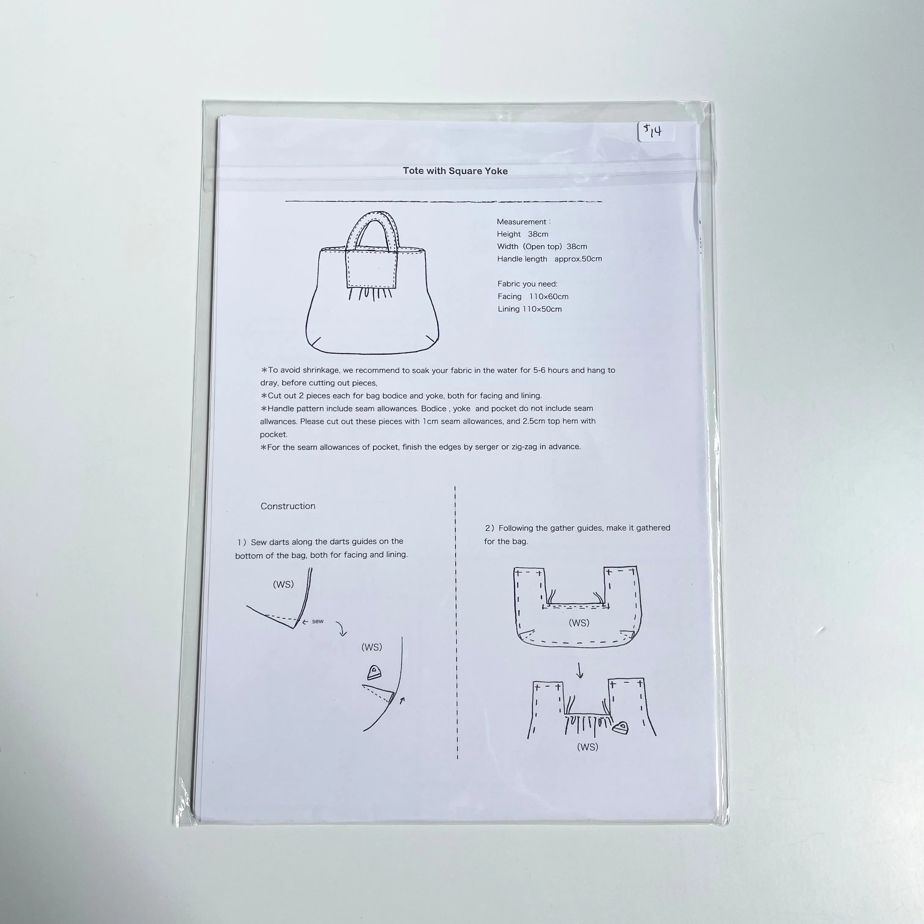 Linnet Pattern No. 97 : Tote with Square Yoke
