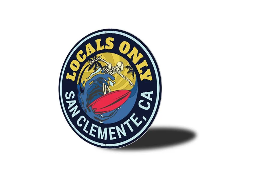 Locals Only Surfer Sign