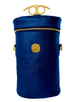 Lotta Pieces | Luxury Leather Wine Bottle Carrier Tote Bag With 007 Metal Handle