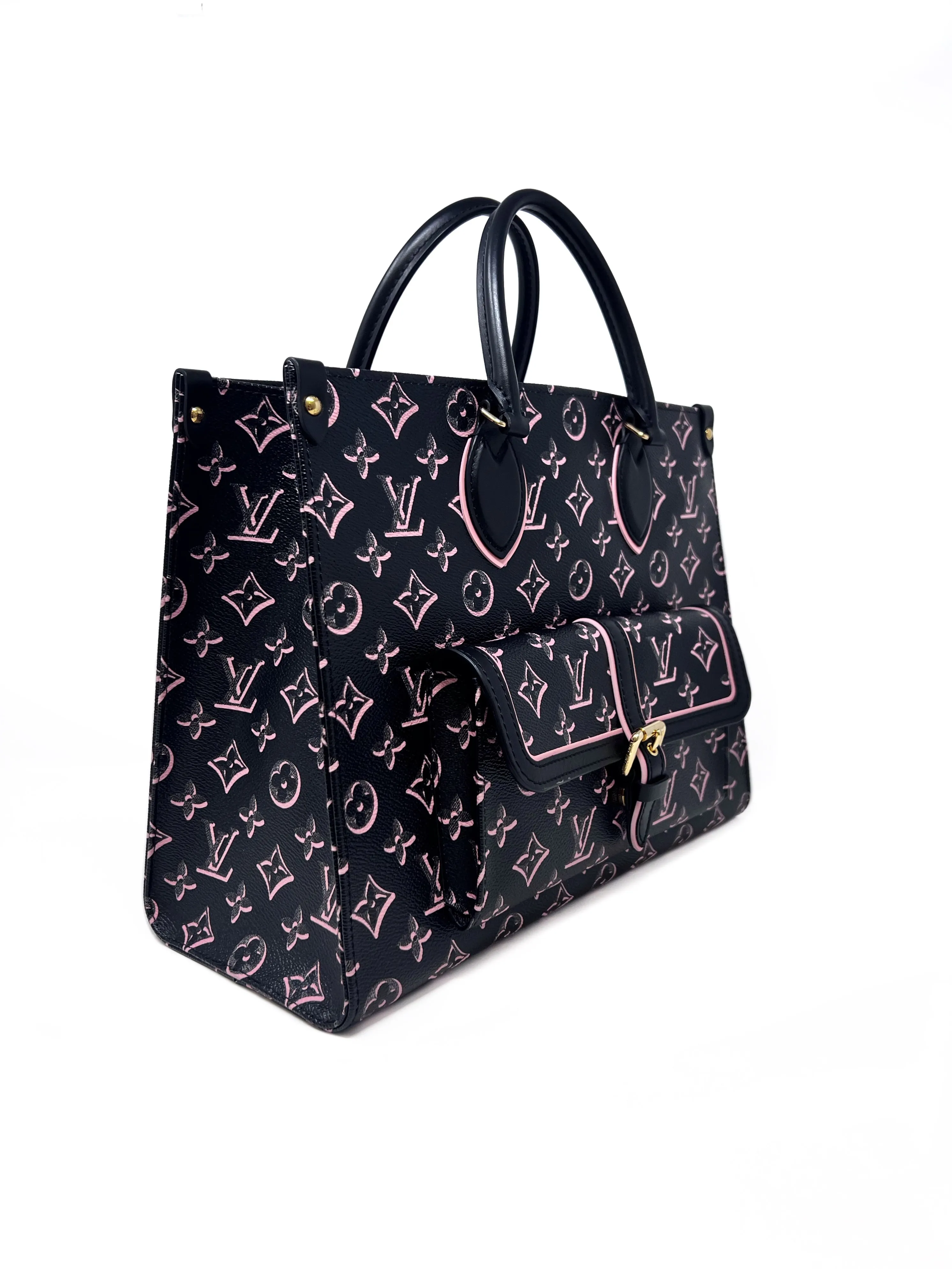 Louis Vuitton Black/Pink WDB! '22 'OnTheGo' MM Canvas Tote