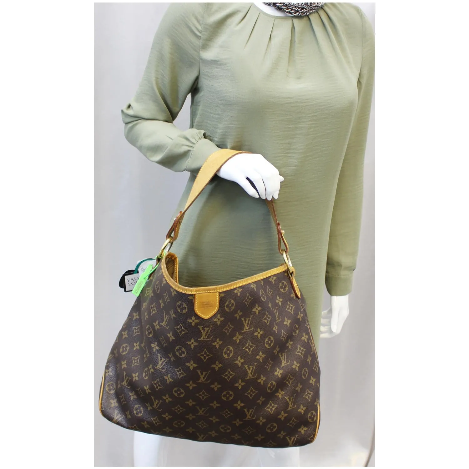 LOUIS VUITTON Delightful MM Monogram Canvas Shoulder Bag Brown