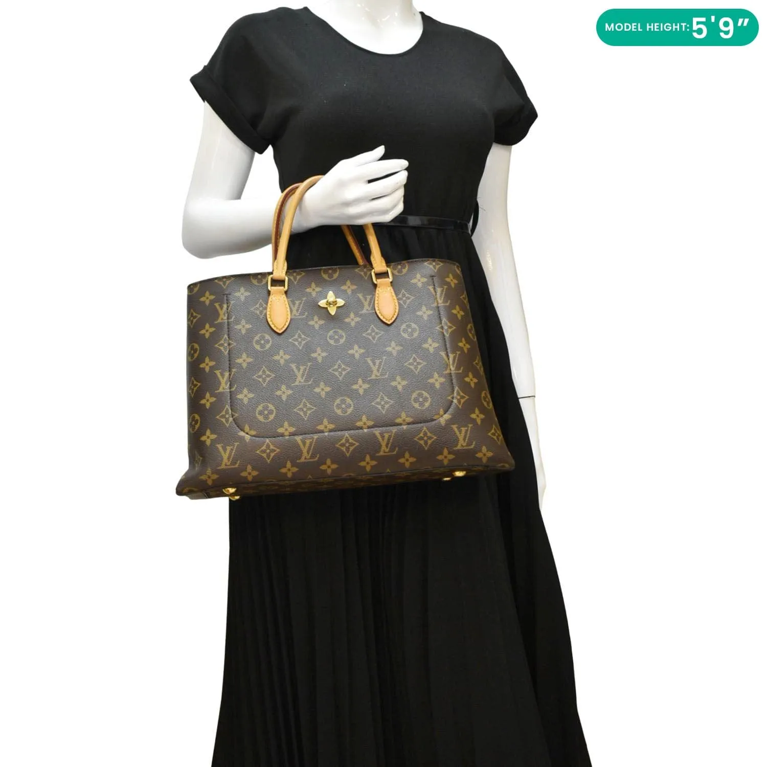LOUIS VUITTON Flower Zipped Monogram Canvas Tote Bag Brown - RTS