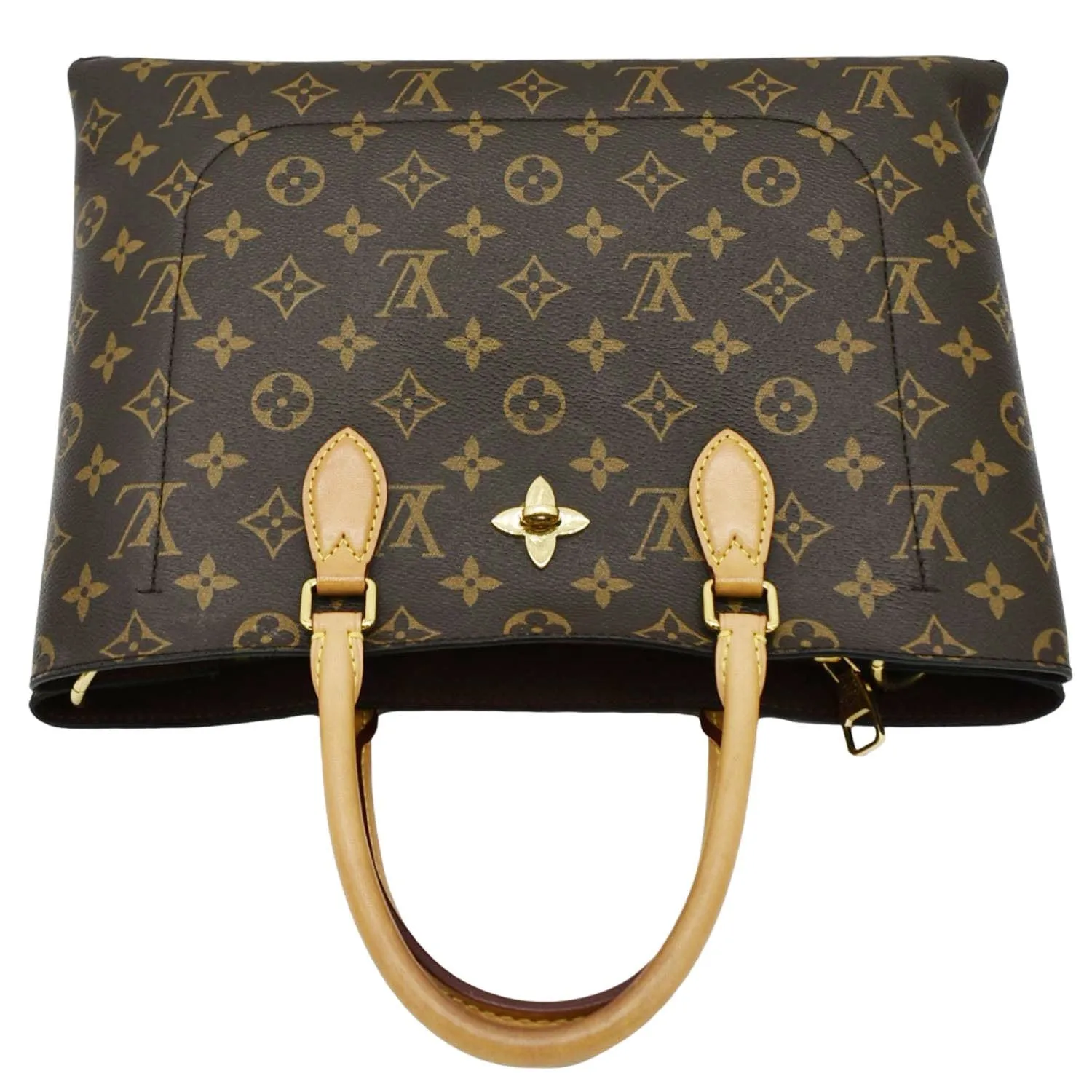 LOUIS VUITTON Flower Zipped Monogram Canvas Tote Bag Brown - RTS
