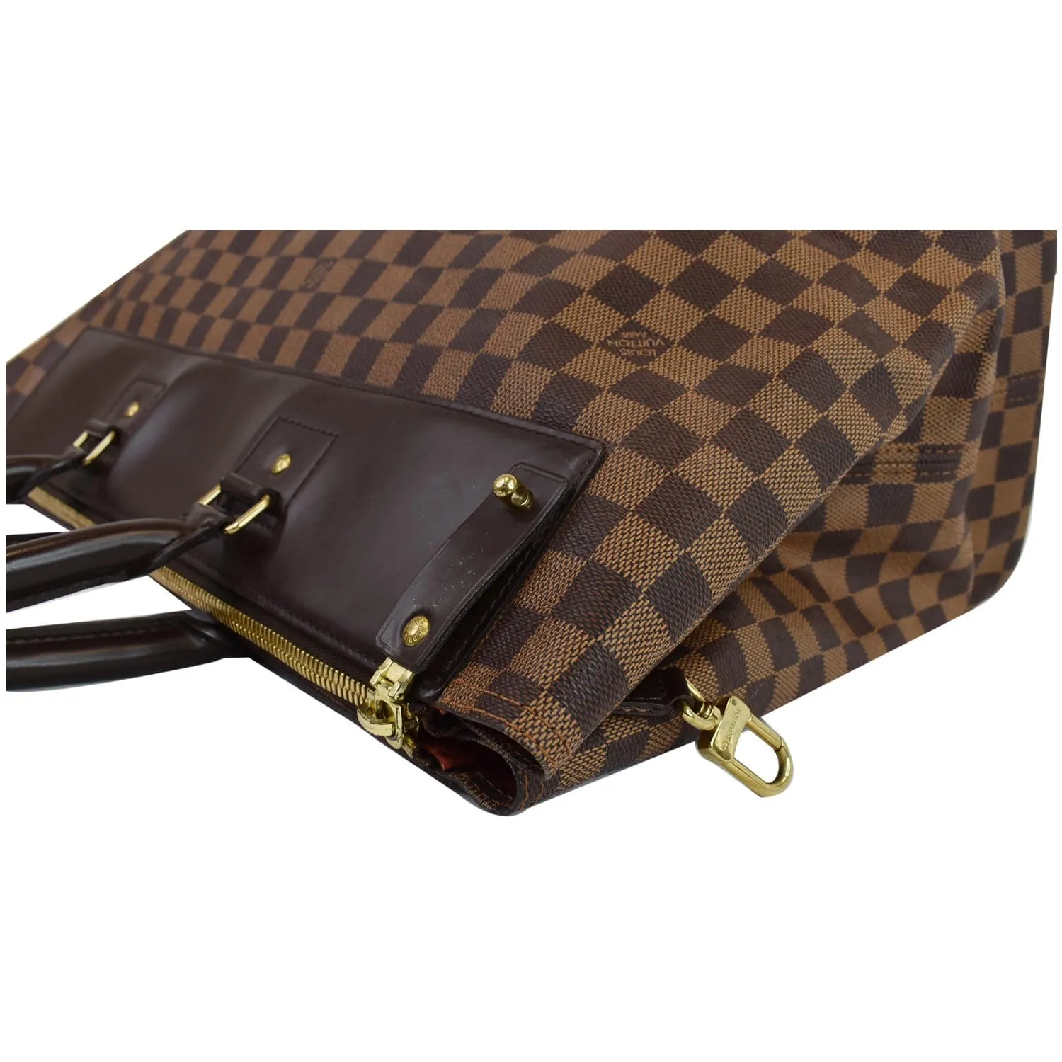 LOUIS VUITTON Greenwich PM Damier Ebene Travel Tote Bag Brown