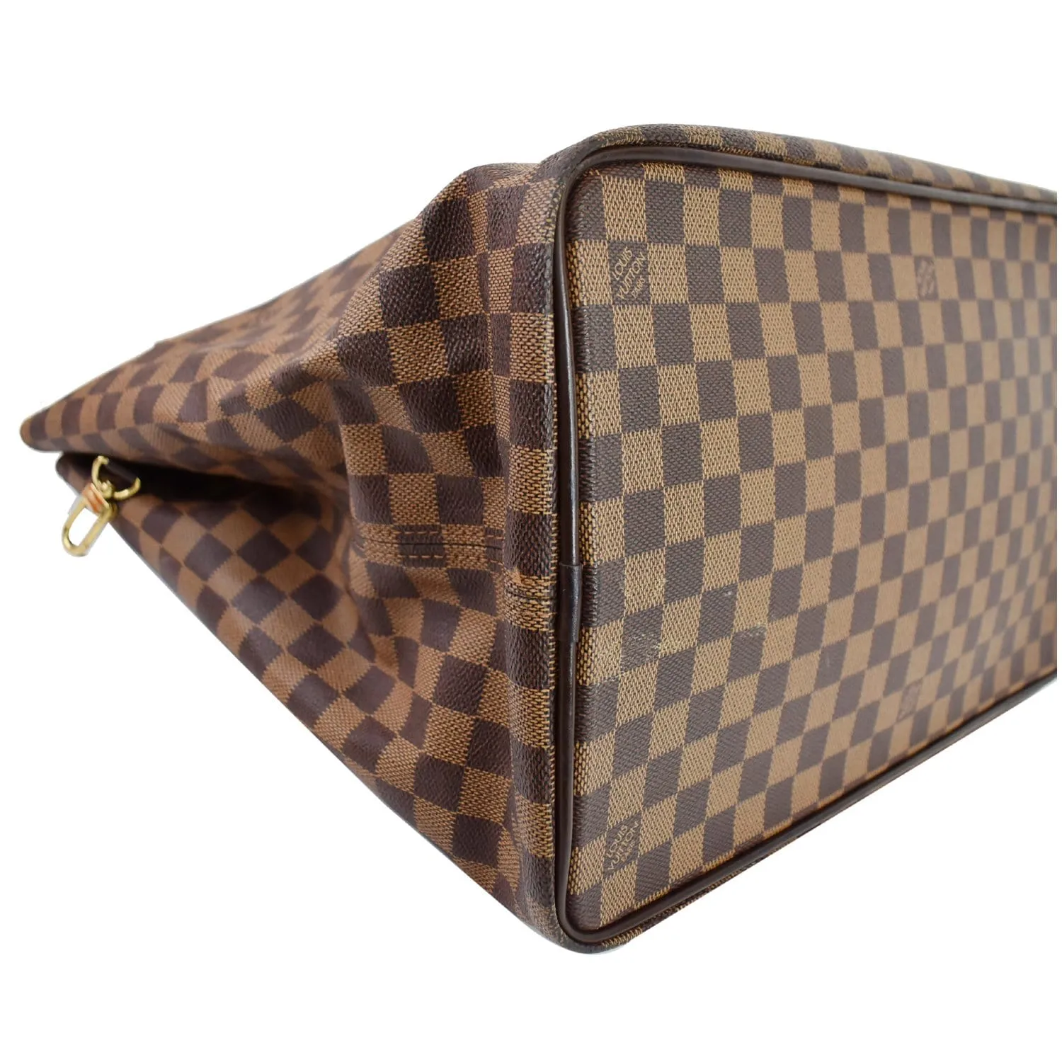LOUIS VUITTON Greenwich PM Damier Ebene Travel Tote Bag Brown