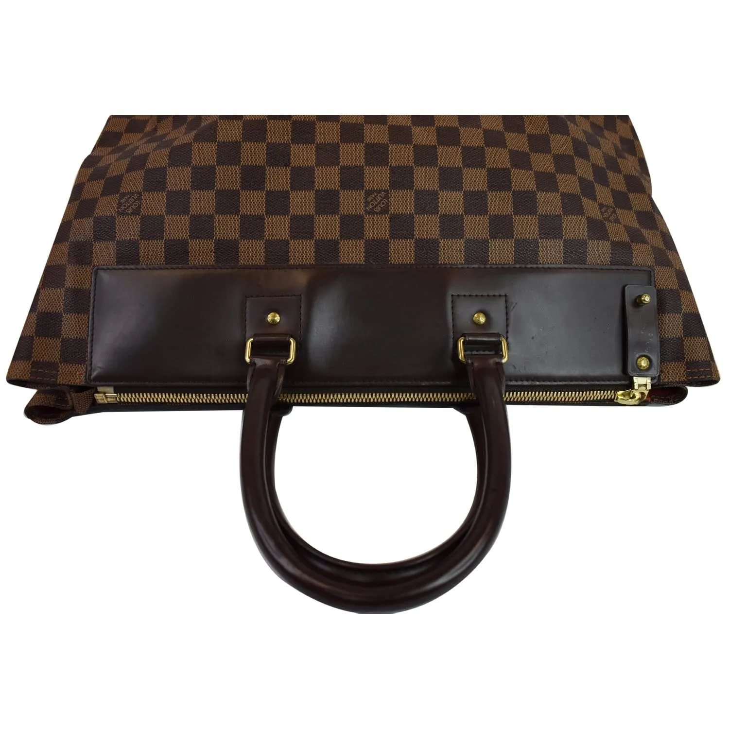 LOUIS VUITTON Greenwich PM Damier Ebene Travel Tote Bag Brown